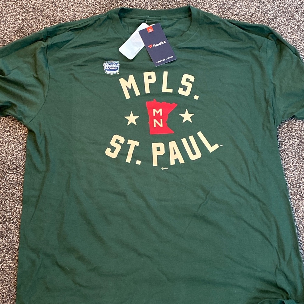 Minnesota Wild NHL Green Winter Classic Fanatics Long Sleeve Shirt NWT S-2xl